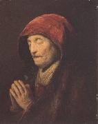 An old woman at prayer (mk33) Rembrandt